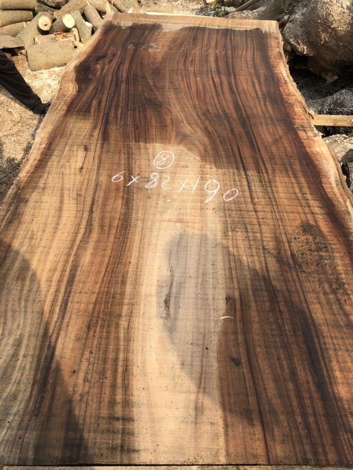 Mặt bàn gỗ Me Tây nguyên tấm dài 190 rộng 82 dày 6 (cm)