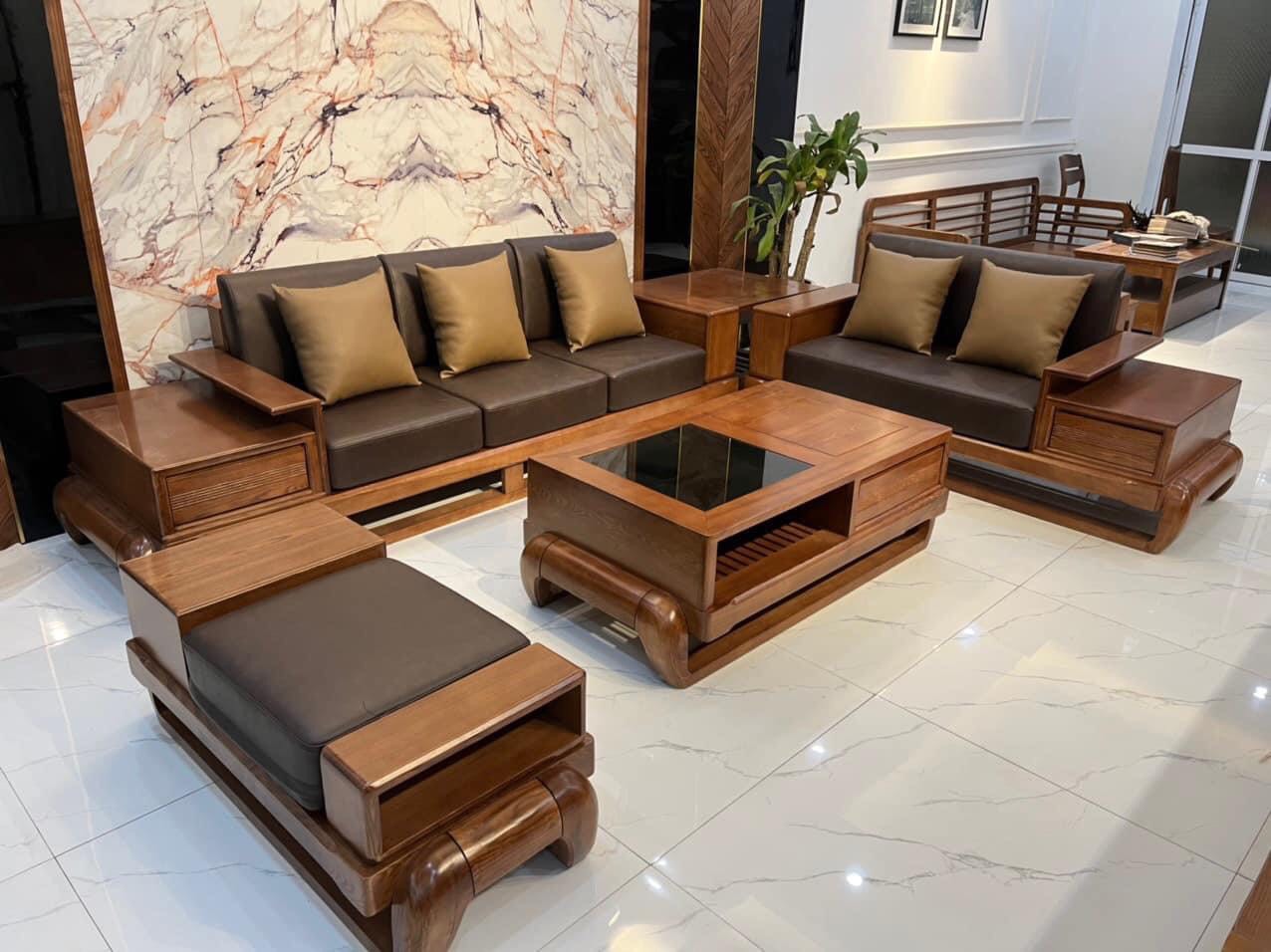 Nội Thất Bàn Ghế Gỗ Tần Bì Sơn Màu Óc Chó