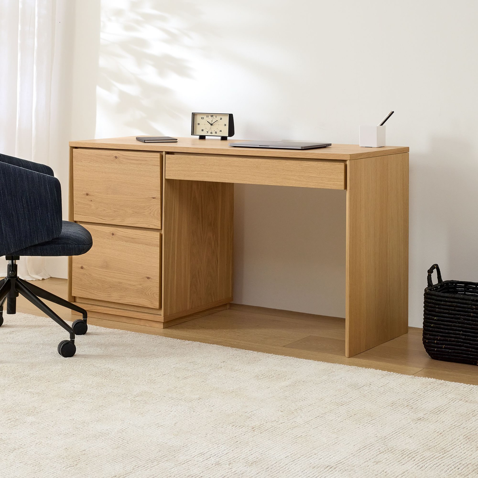 Bàn Làm Việc Gỗ Sồi (Oak) 3 Ngăn
