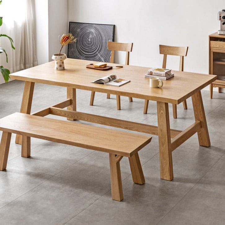  Mẫu bàn ăn gỗ Sồi (Oak) đơn giản không kém phần độc đáo