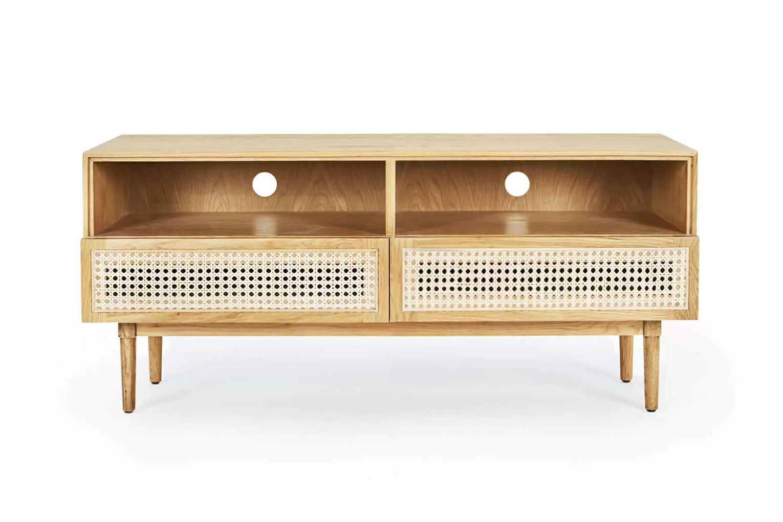 Mẫu sản phẩm kệ tivi gỗ Sồi (Oak) với thiết kế cổ điển cùng kích thước vừa phải