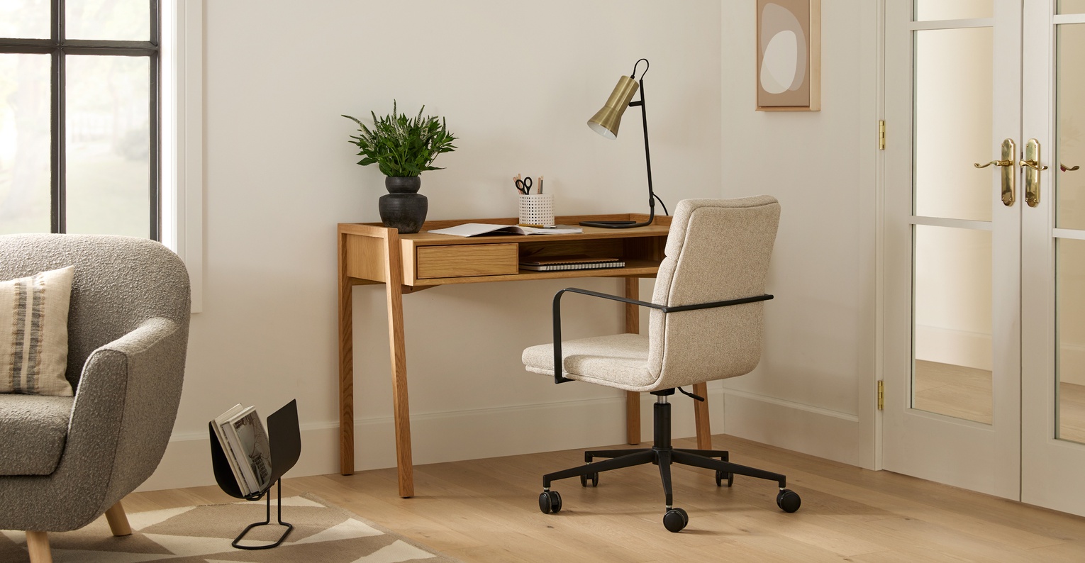 Bàn làm việc gỗ sồi (Oak) hiện đại
