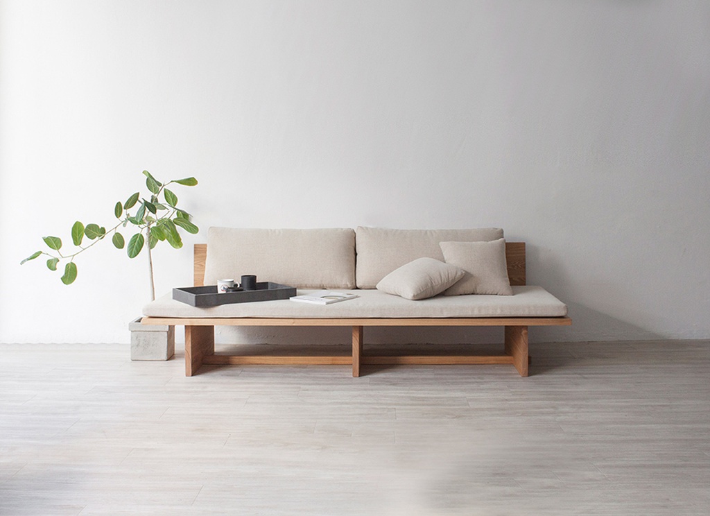 Ghế Sofa Gỗ Sồi (Oak) Cao 70 Rộng 232 Sâu 80 (cm)