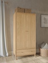 Tủ Quần Áo 2 Cánh Gỗ Sồi (Oak) Cao 185 Rộng 90 Sâu 55 (cm)