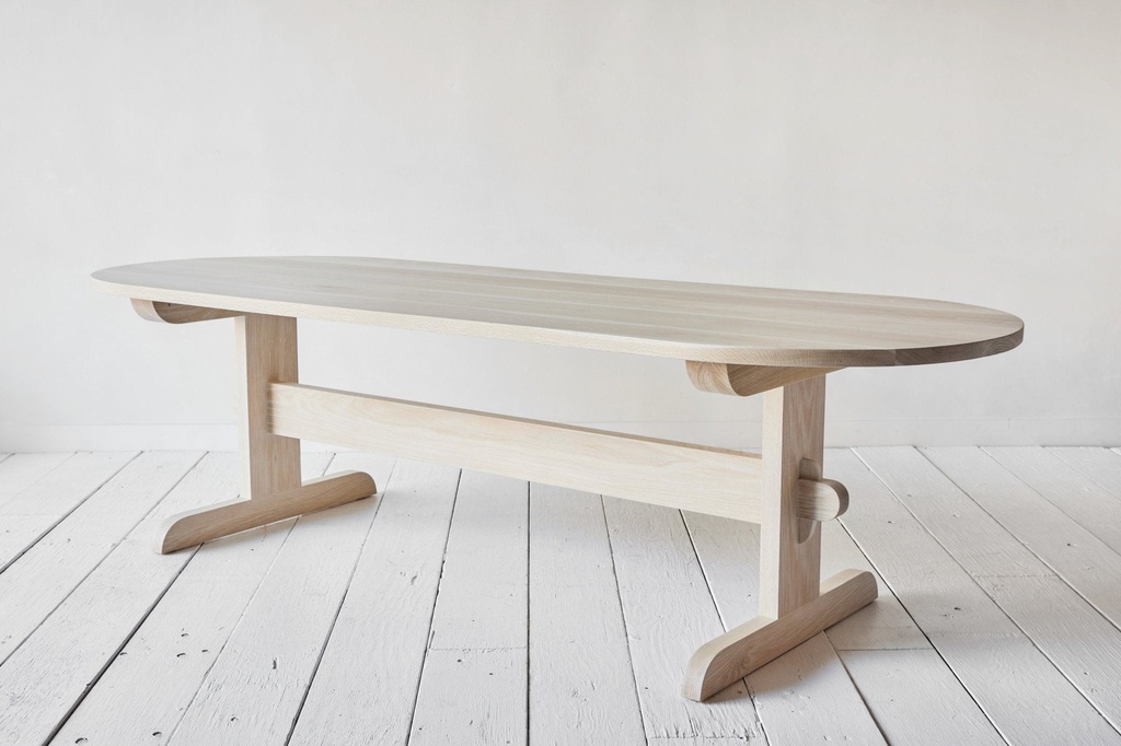 Bàn Ăn Oval Gỗ Sồi (Oak) Dài 200 Ngang 80 Cao 75 (cm)