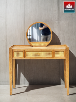 [OAKBTD23] Bàn Trang Điểm Gỗ Sồi (Oak) Dài 100 Cao 85 Sâu 40 (cm)