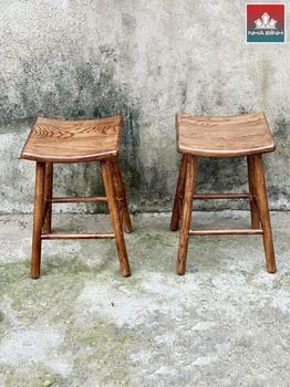 [OAKG33] Ghế Đẩu Gỗ Sồi (Oak) Cao 45 Vuông 30 (cm)