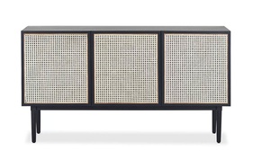 [OAKTTT121] Tủ Trang Trí 3 Cánh Sơn Đen Gỗ Sồi (Oak) Ngang 152 Sâu 52 Cao 84 (cm)