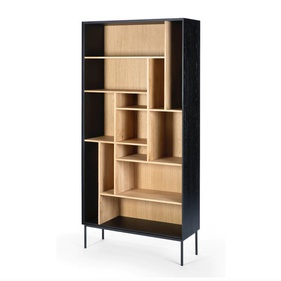 [OAKKS9] Kệ Sách Gỗ Cao Su Phủ Veneer Sồi (Oak) Cao 207 Rộng 100 Sâu 37 (cm)