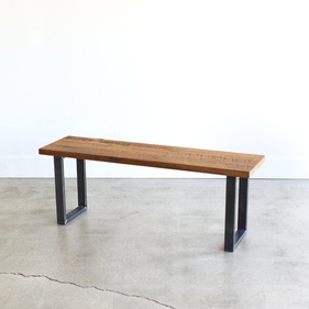 [OAKG49] Ghế Bench Chân Sắt Gỗ Sồi (Oak) Dài 140 Rộng 30 Cao 45 (cm)