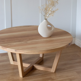 [OAKBSF1] Bàn Sofa Chân Chữ Thập Gỗ Sồi ( Oak ) Đường Kính 100 Cao 45 (cm)