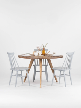 Bộ Bàn Ăn Tròn Gỗ Tần Bì Đường Kính 120 Cao 75 Dày 4 (cm)