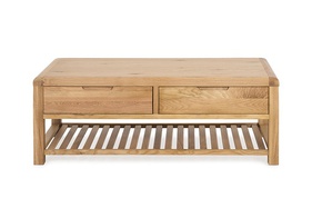 Bàn Trà 2 Hộc Kéo Gỗ Sồi Rộng 60 Dài 120 Cao 45 (cm)