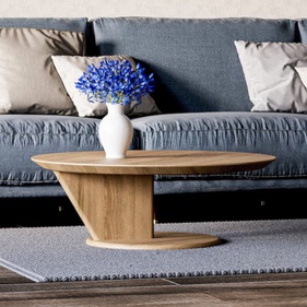 [OAKBSF228] Bàn Trà Gỗ Sồi Cao 40 Đường Kính 50 (cm)