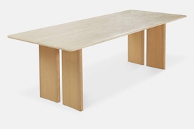 [ASHBA123] Bàn Ăn Mặt Đá Gỗ Tần Bì Cao 75 Ngang 251 Rộng 90 (cm)