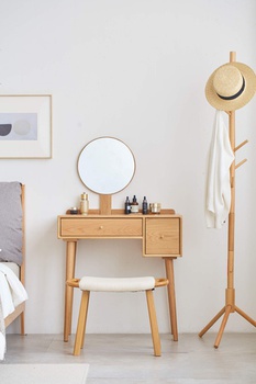 [OAKBTD59] Bàn Trang Điểm Gỗ Sồi Cao 125 Ngang 75 Rộng 38 (cm)