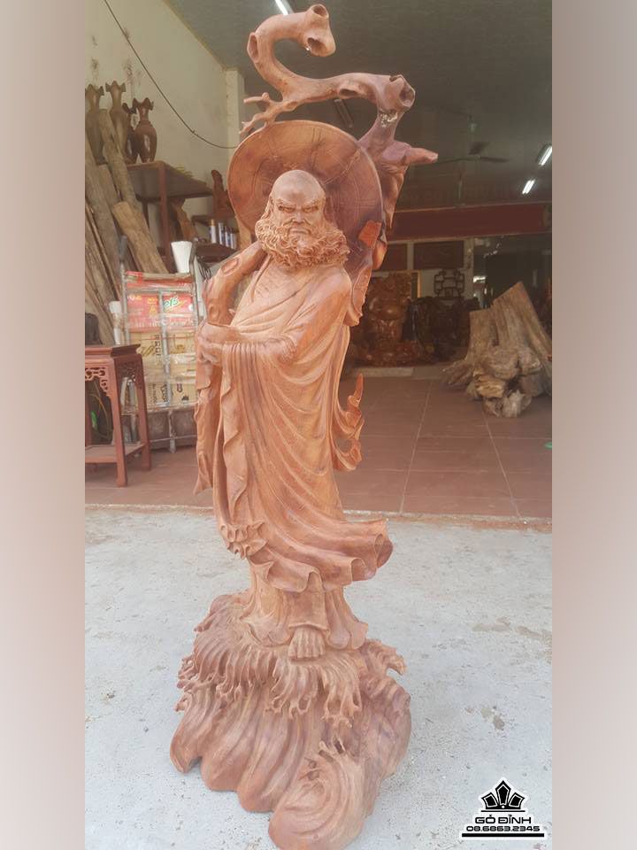 Tượng Đạt Ma Quá Hải Gỗ Hương