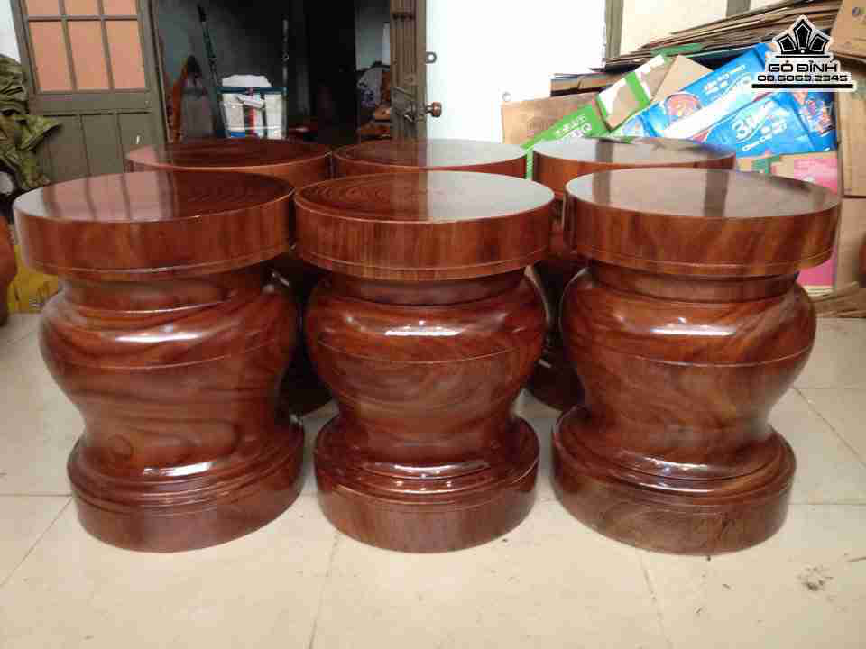 Đôn gỗ tiện tròn
