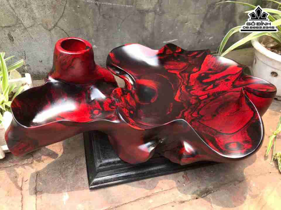 khay trà lá sen gỗ Trắc