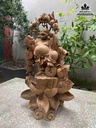 Tượng Phật Di Lặc Vác Cành Đào Gỗ Ngọc Am 2