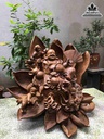 Tượng Phật Di Lặc Ngồi Đài Sen Gỗ Bách Xanh 1