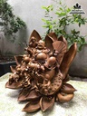 Tượng Phật Di Lặc Ngồi Đài Sen Gỗ Bách Xanh 2