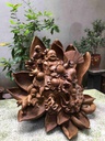Tượng Phật Di Lặc Ngồi Đài Sen Gỗ Bách Xanh 3