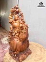 Tượng Phật Di Lặc Vác Cành Đào Gỗ Xá Xị (Gù Hương) 2