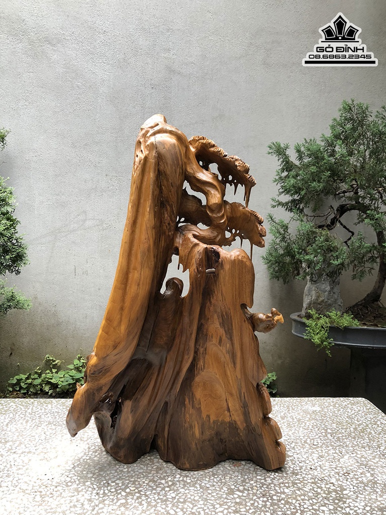 Tượng Phật Bà Quan Âm Gỗ Bách Xanh Cao 90 Ngang 42 Sâu 21 (cm) 0