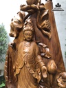 Tượng Phật Bà Quan Âm Gỗ Bách Xanh Cao 90 Ngang 42 Sâu 21 (cm) 3