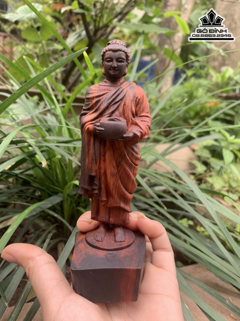 Tượng Phật Thích Ca Gỗ Trắc Cao 15-16 Sâu 5-6 (cm) 2