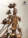 Tượng Phật Bà Quan Âm Gỗ Bách Xanh Cao 113 Ngang 58 Sâu 34 (cm) 2