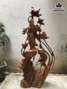Tượng Phật Bà Quan Âm Gỗ Bách Xanh Cao 113 Ngang 58 Sâu 34 (cm) 3