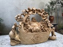 Tượng Phật Di Lặc Ngũ Phúc Gỗ Ngọc Am Cao 45 Ngang 62 Sâu 22 (cm) 3