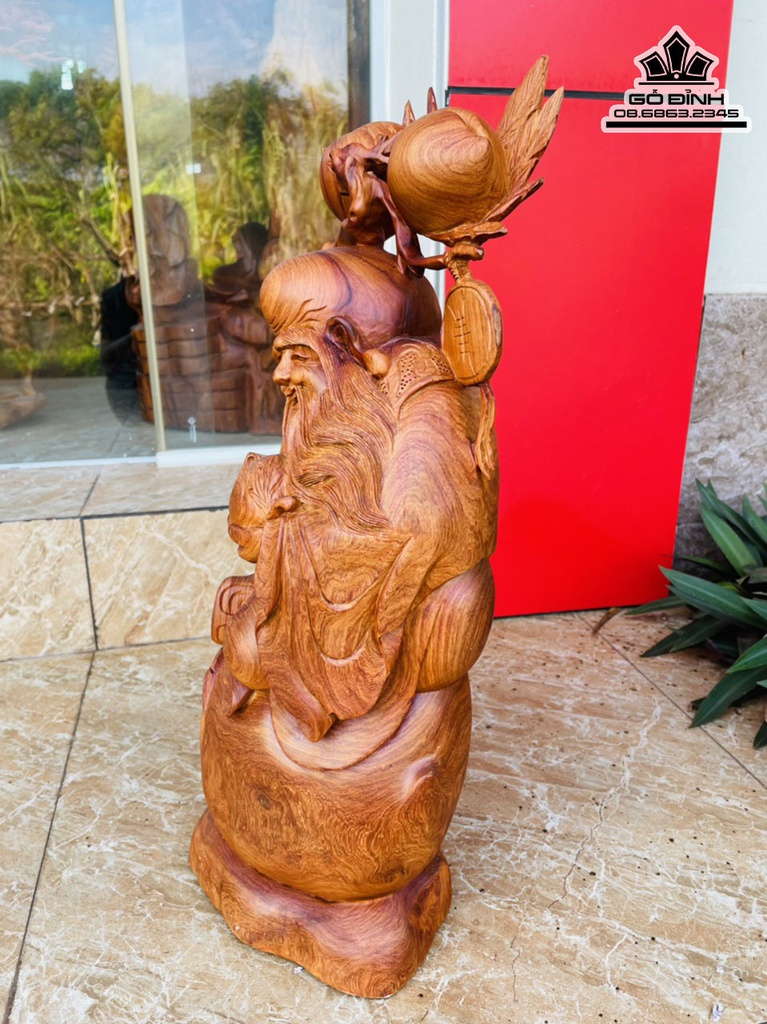 Tượng Ông Thọ Gỗ Hương Việt Cao 55 Ngang 28 Sâu 20 (cm) 1