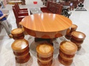 Bộ Bàn Tròn Gỗ Gõ Bàn Đường Kính 150 Đôn Mặt  35-45 (cm) 0