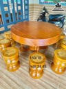 Bộ Bàn Tròn Gỗ Gõ Bàn Đường Kính 150 Đôn Mặt  35-45 (cm) 1