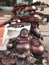 Tượng Phật Di Lặc Ngồi Gốc Tùng Gỗ Trăc Cao 55 Ngang 45 Sâu 22 (cm) 2