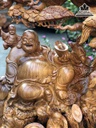 Tượng Phật Di Lặc Ngũ Phúc Ngồi Gốc Tùng Gỗ Hương  Việt Cao 136 Ngang 90 Sâu 40 (cm) 1