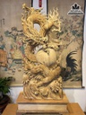 Tượng Rồng (Nhất Long) Nhả Ngọc Gỗ Ngọc Am Cao 100 Ngang 45 Sâu 16 Cao Cả Kỷ 115 (cm)5