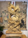Tượng Rồng (Nhất Long) Nhả Ngọc Gỗ Ngọc Am Cao 100 Ngang 45 Sâu 16 Cao Cả Kỷ 115 (cm) 6