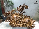 Tượng Phật Di Lặc Ngũ Phúc Ngồi Hoa Sen Gỗ Bách Xanh Cao 60 Ngang 80 Sâu 34 (cm) 0