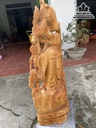 Tượng Phật Di Lặc Tam Phúc Vác Cành Đào Gỗ Ngọc Am Cao 90 Ngang 46 Sâu 26 (cm) 1