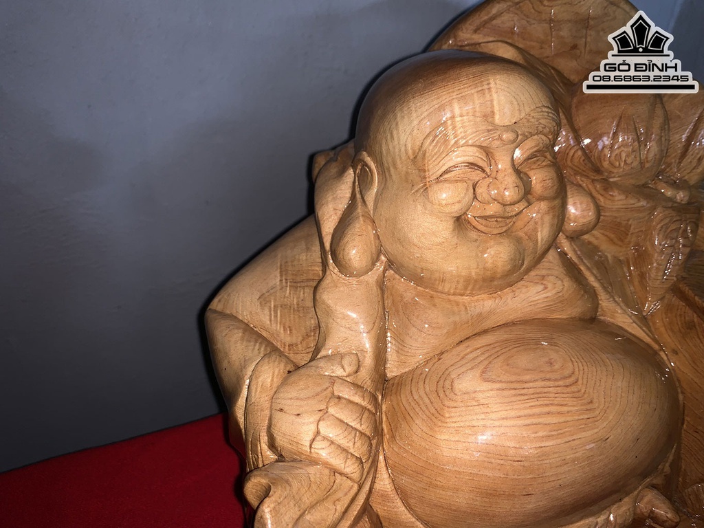 Tượng Phật Di Lặc Gỗ Pơ Mu Cao 27 Ngang 27 Sâu 18 (cm) 0