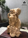 Tượng Phật Di Lặc Gỗ Ngọc Am Cao 45 Ngang 32 Sâu 27 (cm) 0