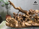 Tượng Cửu Phúc Gỗ Bách Xanh Cao 40 Ngang 86 Sâu 24 (cm) 1