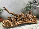 Tượng Cửu Phúc Gỗ Bách Xanh Cao 40 Ngang 86 Sâu 24 (cm) 3