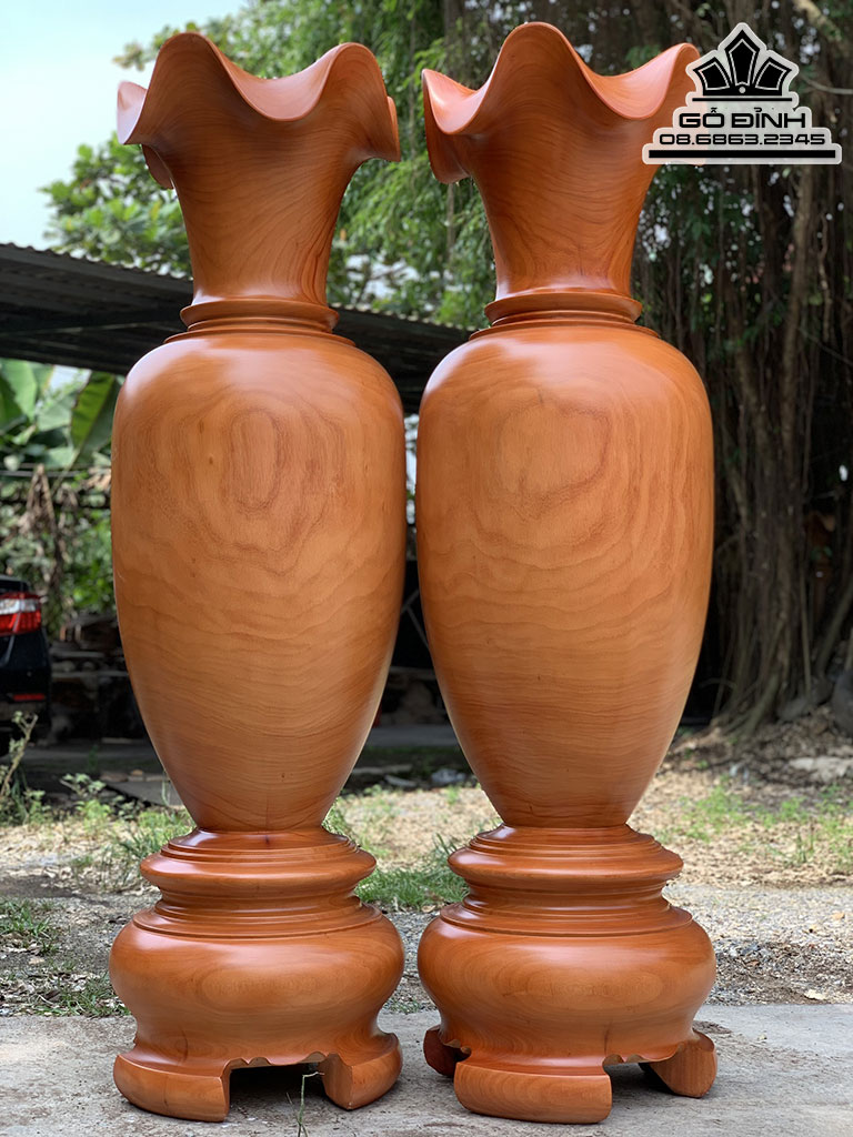 Cặp Lục Bình Gỗ Hương Nguyên Khối Cao 170 Đường Kính 50 (cm) Số 6 0