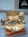 Tượng Hỏa Kì Lân Gỗ Nu Nghiến Cao 50 Ngang 66 Sâu 28 (cm) 4