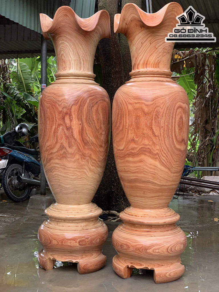 Cặp Lục Bình Gỗ Hương Cao 200 Đường Kính 59 (cm)